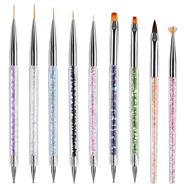 KIT  PINCEAUX NAIL ART 9PS
