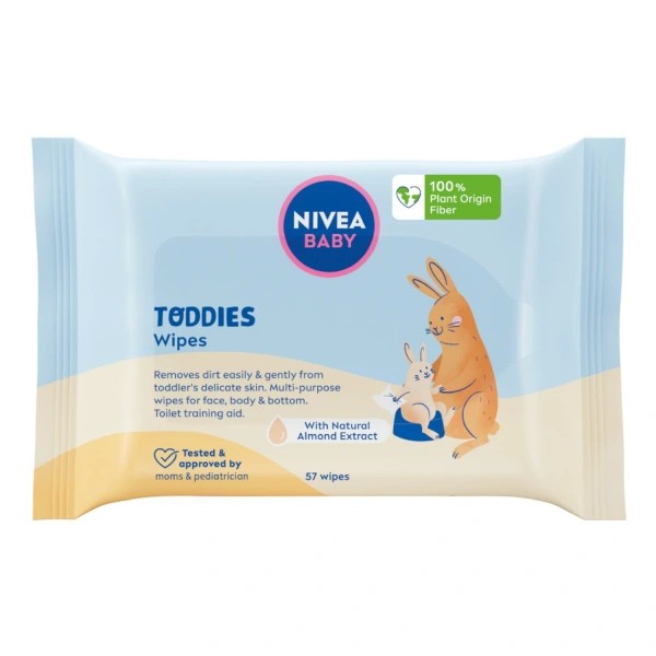 LINGETTE NIVEA BEBE TODDIES WIPES 57PCS