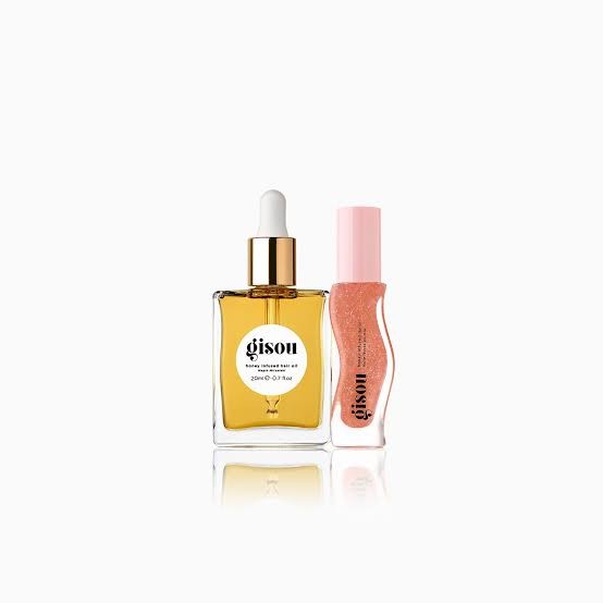 GISOU COFFRET GLOSSY & GLAZED HAIR & LIP OIL