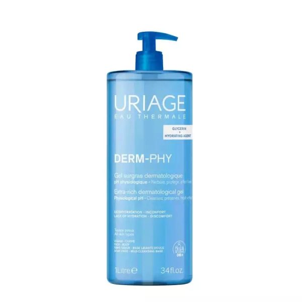 GEL NETTOYANT URIAGE EAU THERMALE GLYCERIN+HYDRATING AGENT DERM-PHY 1LITRE