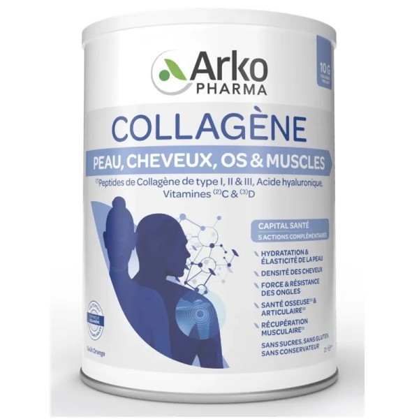 ARKOPHARMA COLLAGENE PEAU CHEVEUX OS & MUSCLES GOUT ORANGE 260G
